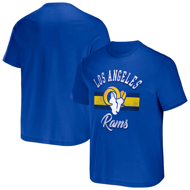 Men's Blue Los Angeles Rams X Darius Rucker Collection Stripe T-Shirt